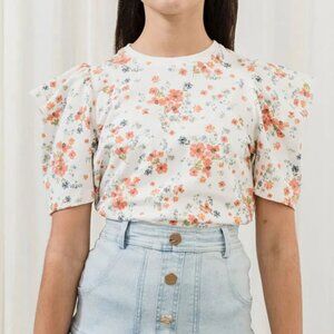 Petite Amalie Floral Tee Shirt Girls Size 10 LONG SLEEVES Brand New